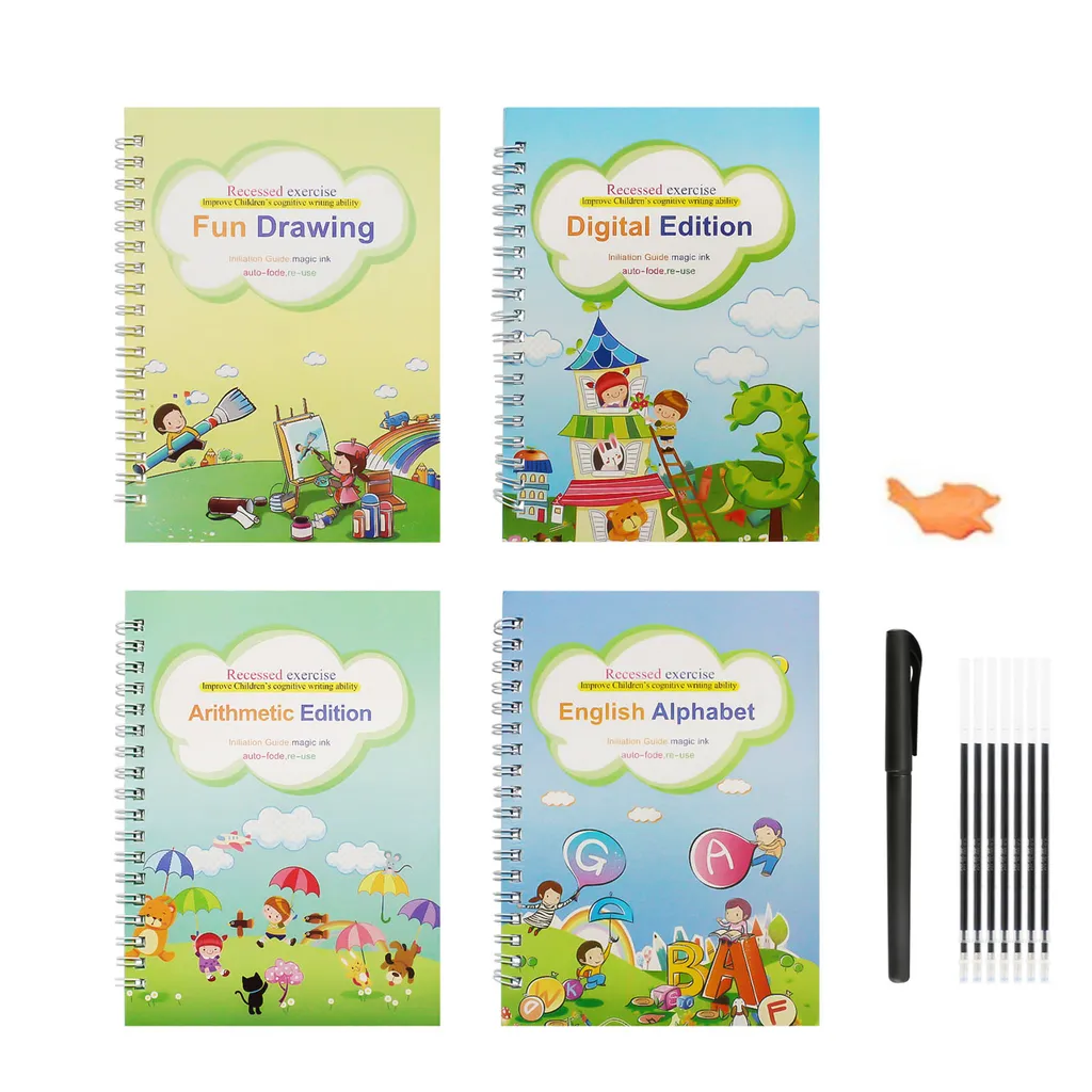 Üben Sie das Copybook English Version Groove Design Paper Handschrift Kinder Kalligraphie Buch für Home-3